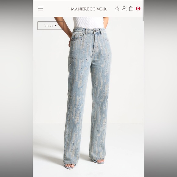 Maniere De Voir Distressed Boyfriend Jeans - Picture 1 of 4